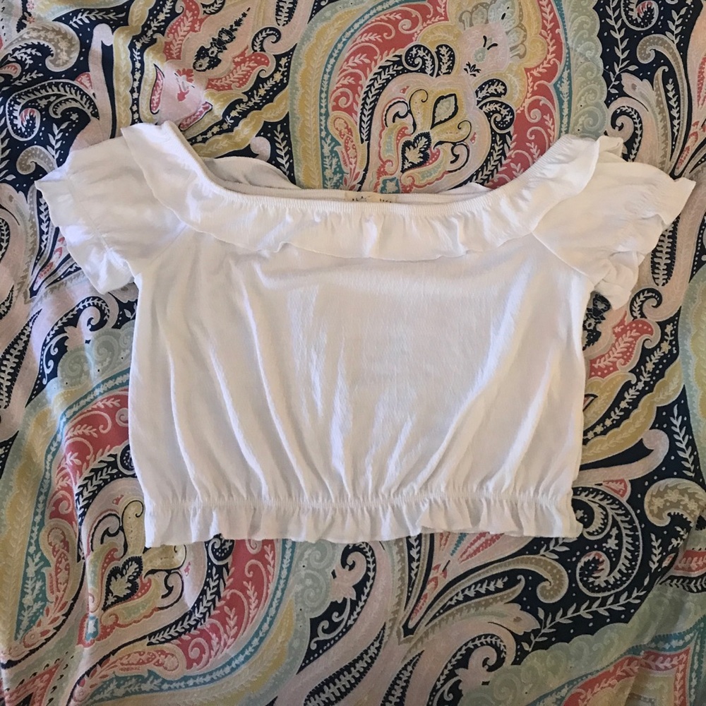 small white off the shoulder pacsun shirt